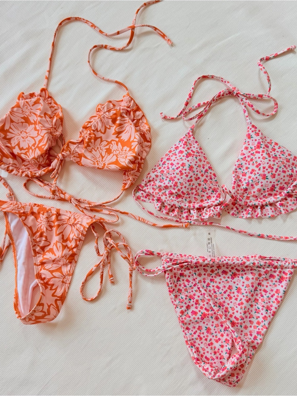 Set of 2 Women Swim Bikini Floral Cheeky Beach Club Resortwear Travel M